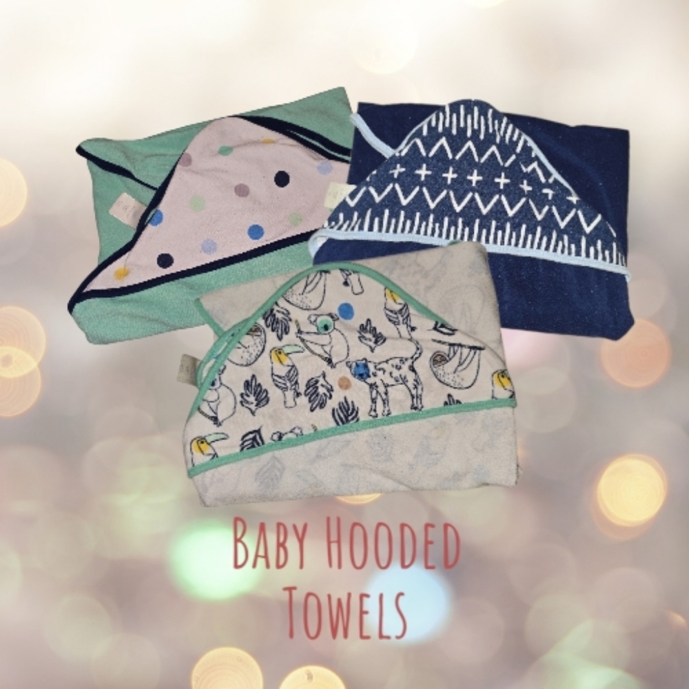 Cloud Island Baby Hooded Towel 3pk Bundle | Safari & Nordic Prints
